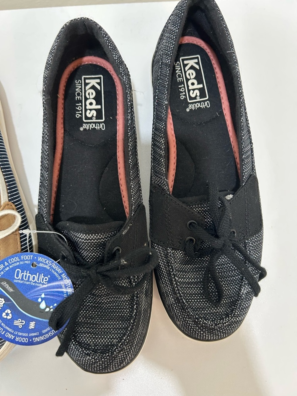 Keds Black Lace-Up Women's Sneakers, Size 6.5, NWT